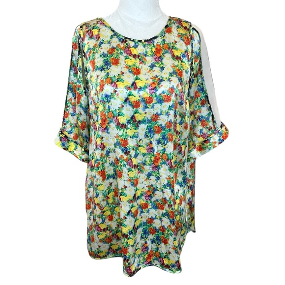 Rebecca Minkoff Sade Floral Print Silk Blouse - Picture 2 of 11